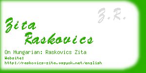 zita raskovics business card